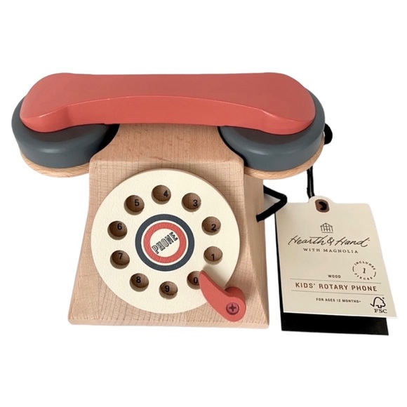 Hearth & Hand Wood Toy Rotary Phone - Picture 2 of 11